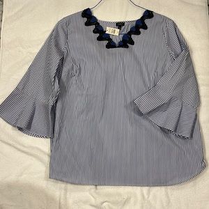 🆕 TALBOTS NWT Tunic w/embroidered neckline & bell sleeves. 2XP Women’s Petite